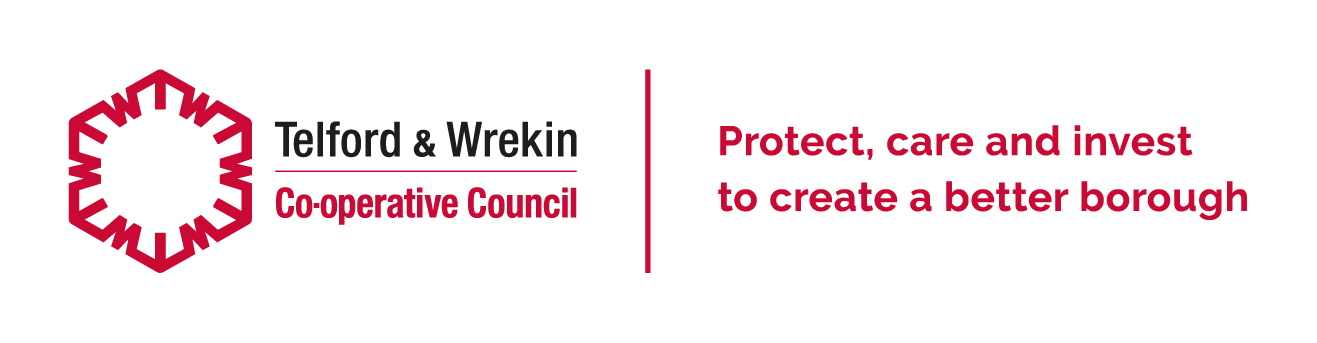 Telford & Wrekin Co-operative Council logo with strapline RGB with exclusion zone at 300dpi